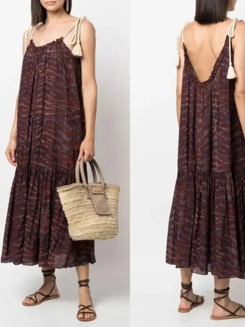 Ulla Johnson Cari Coverup Midi Maxi Dress Tiger Zebra Print size Medium